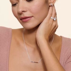 Brilliant Earth Silver Diamond Bar Pendent